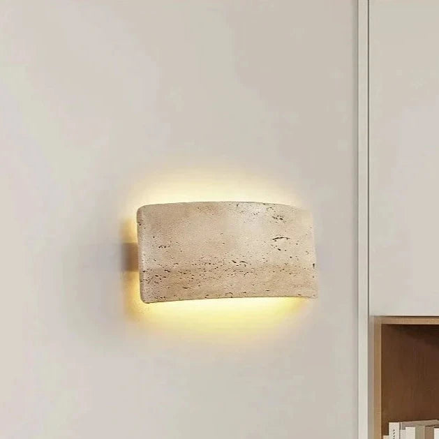 Lampada da parete esterna in pietra travertino moderna IP65 impermeabile