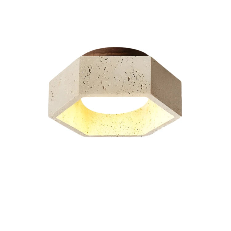 Modern Travertine Ceiling Fixture