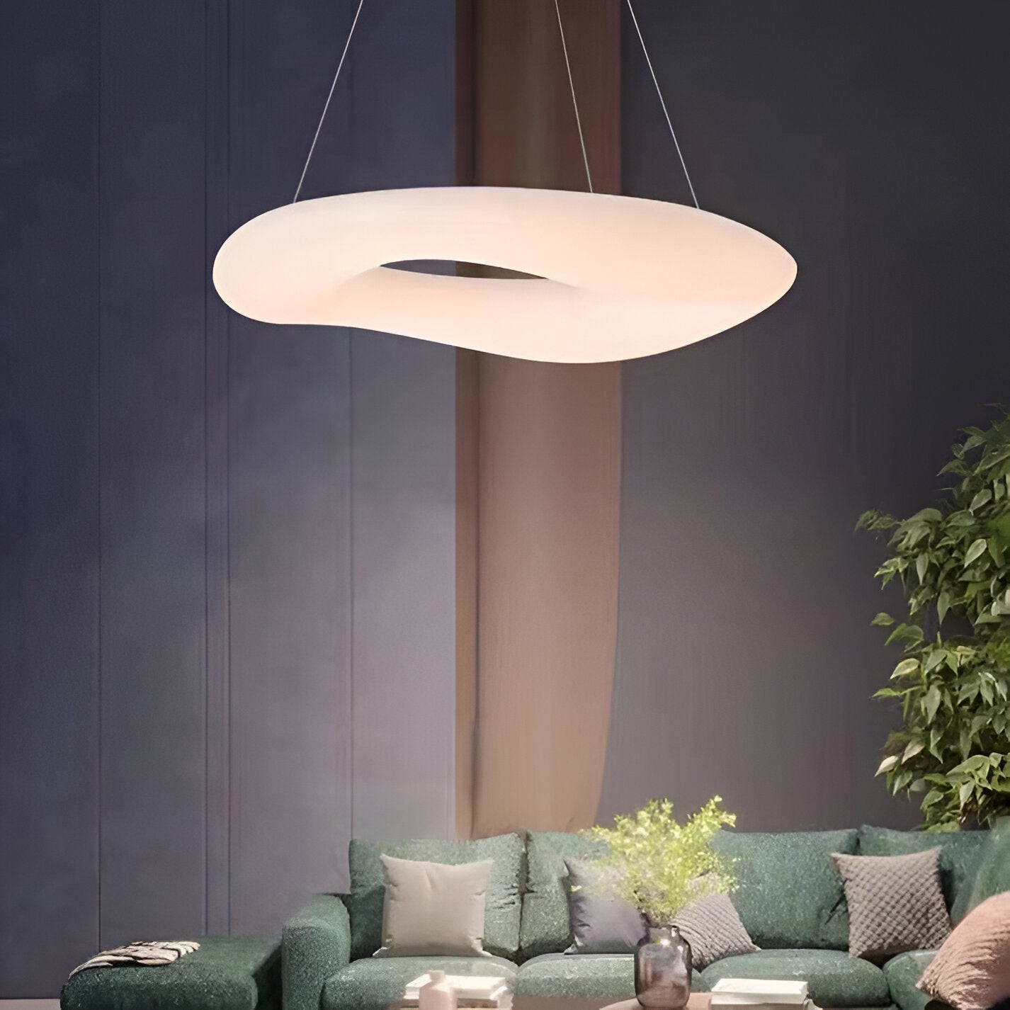 Lampe à pendentif stylée en forme ovale nordique