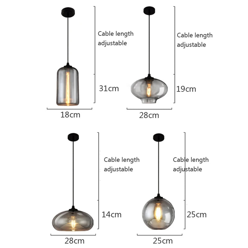 Lustre en verre suspendu Nordic Hanging Loft