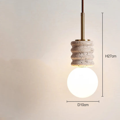 Lustre LED moderne en pierre lampe de chevet suspendue