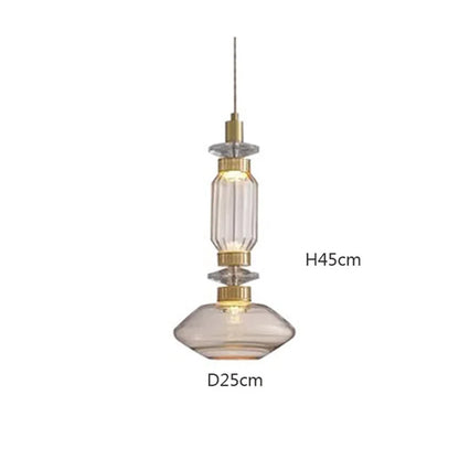 Irregular Art Glass Bottle Pendant Light