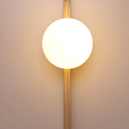 Thais Wood Nordic Glass Wall Light