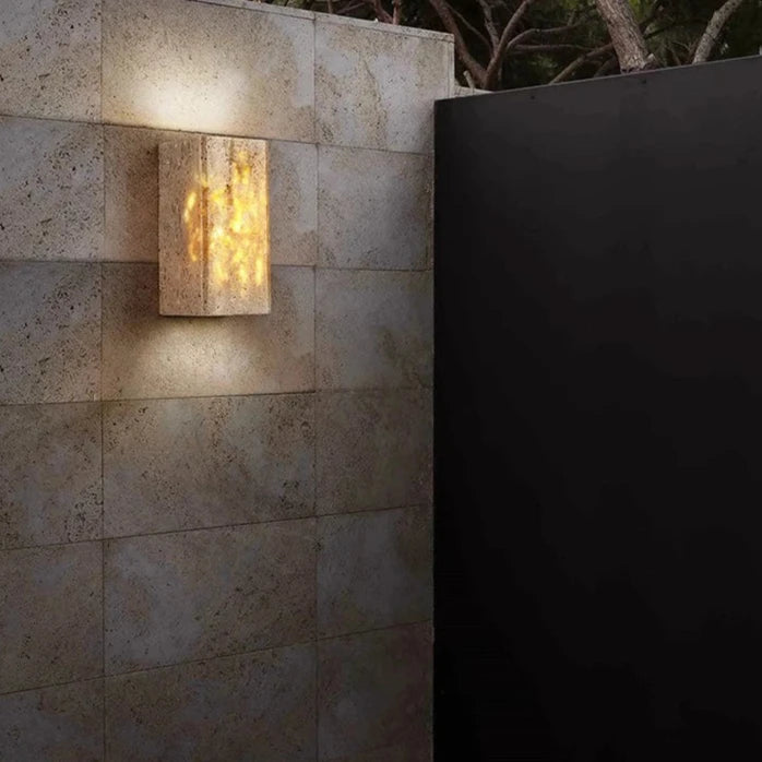 Travertine Stone Outdoor LED Wall Lamp