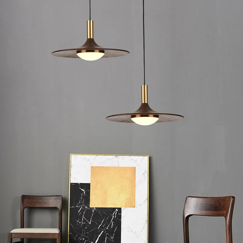 Elegant Walnut Nordic Pendant Light