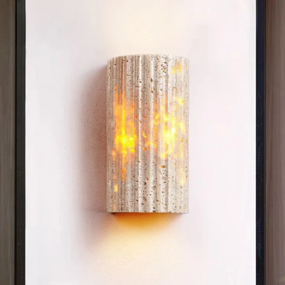 Elegant Yellow Travertine Garden Outdoor Wall Lamp