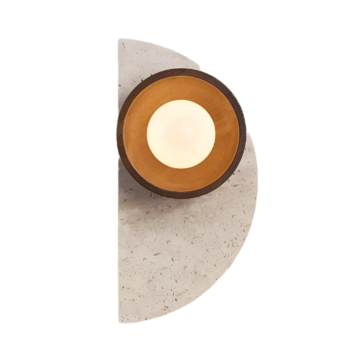 Travertine Halve Maan Wandlamp