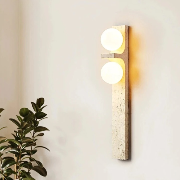 Long Strip Stone Travertine Wall Lamp