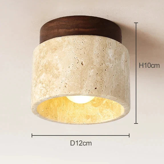 Le luminaire de plafond en travertin