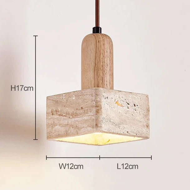 Travertine Square Pendant Lamp