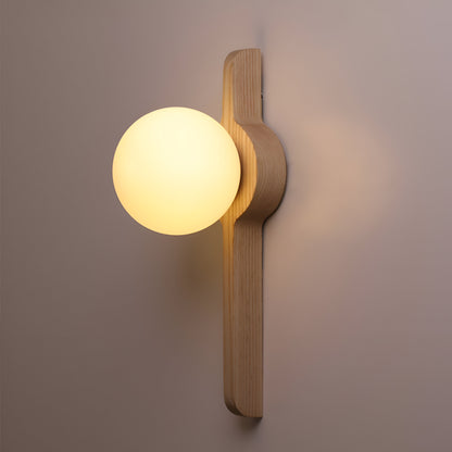 Thais Wood Nordic Glass Wall Light