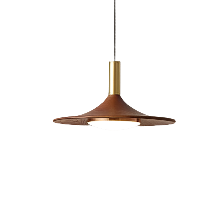 Lampe suspendue LED en bois de noyer UFO