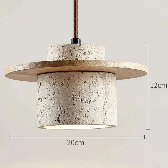 Japanese Style Vintage Travertine Pendant Lamp