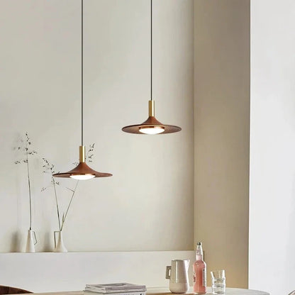 Modern Walnut Wood LED Pendant Lamp