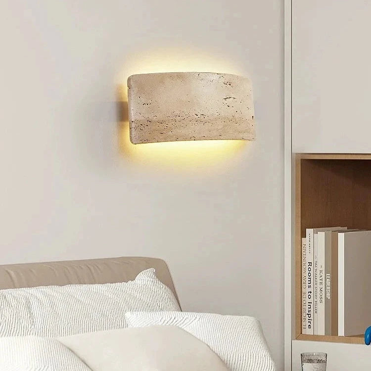 Lampada da parete esterna in pietra travertino moderna IP65 impermeabile