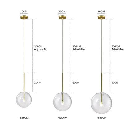 Scandinavian Glass Ball Pendant Lamp