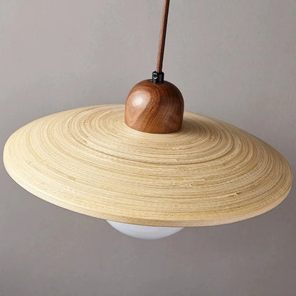 Lampe à pendentif en bambou et en bois nordique