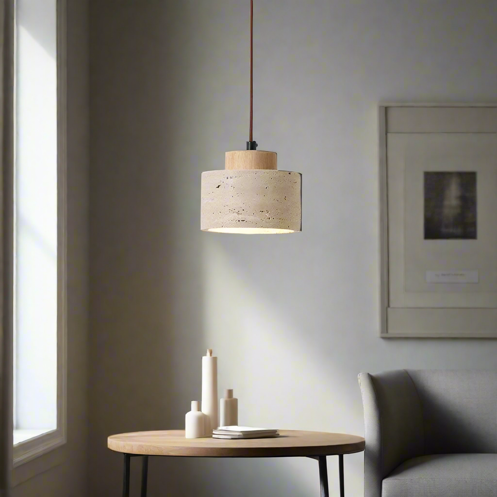 Nordic Travertine Clear Minimalist Pendant Light