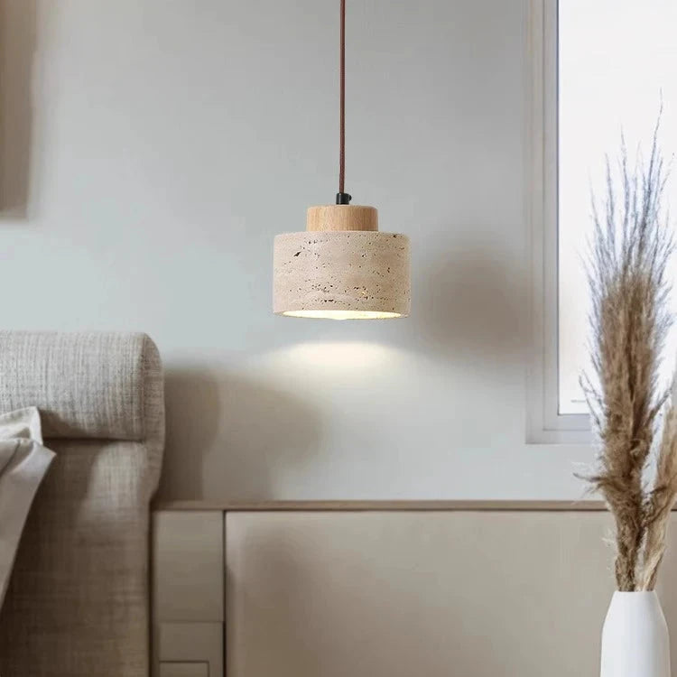 Retro Nordic Travertine LED Pendant Lamp