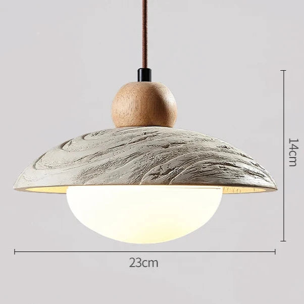 Wabi-sabi Style Travertine Cement Pendant Lamp