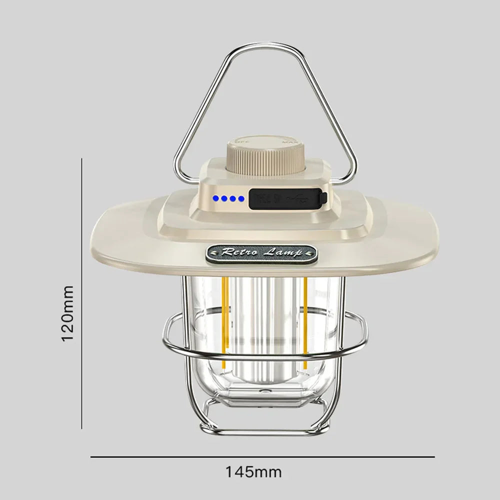 NostalgiaGlow Retro Wiederaufladbare LED Campinglaterne