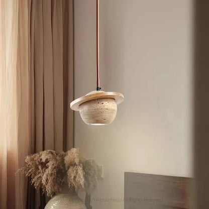 Lampe à pendentif Planète Travertin