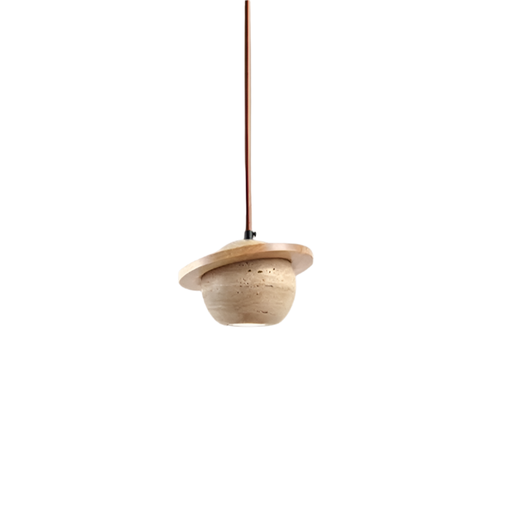 Natural Travertine Planet Pendant Lamp