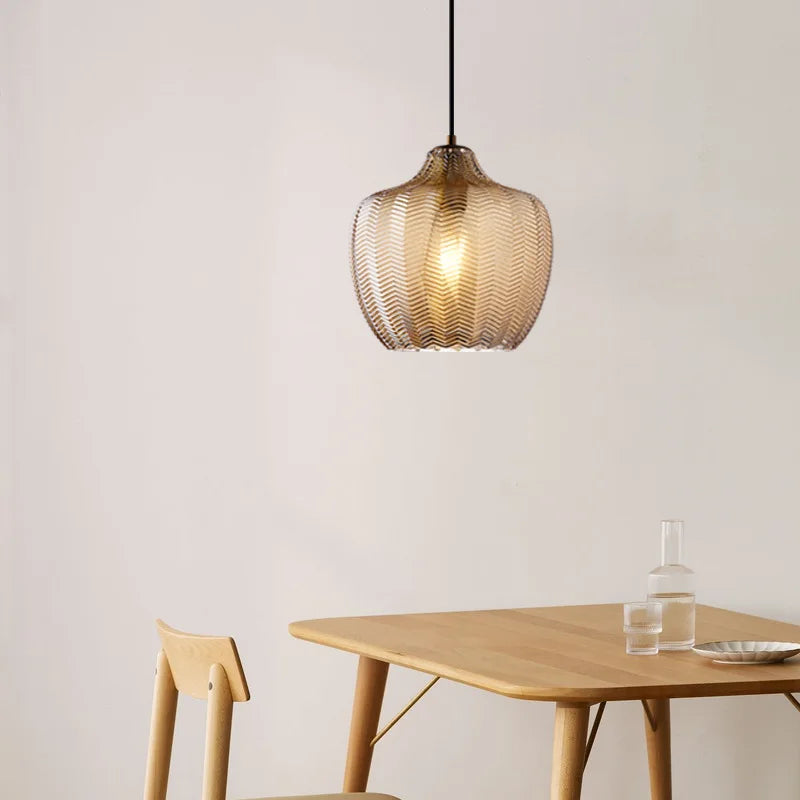 Lampada a soffitto in vetro ondulato in stile nordico