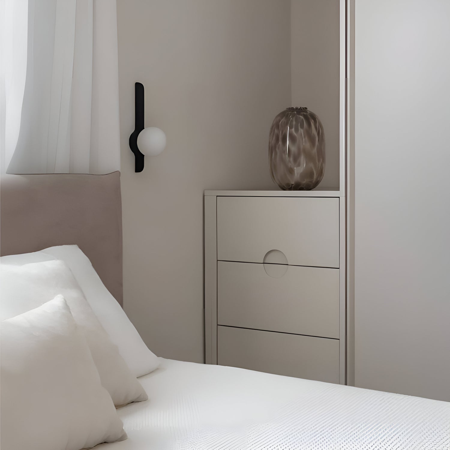 Thais Wood Nordic Glass Wall Light