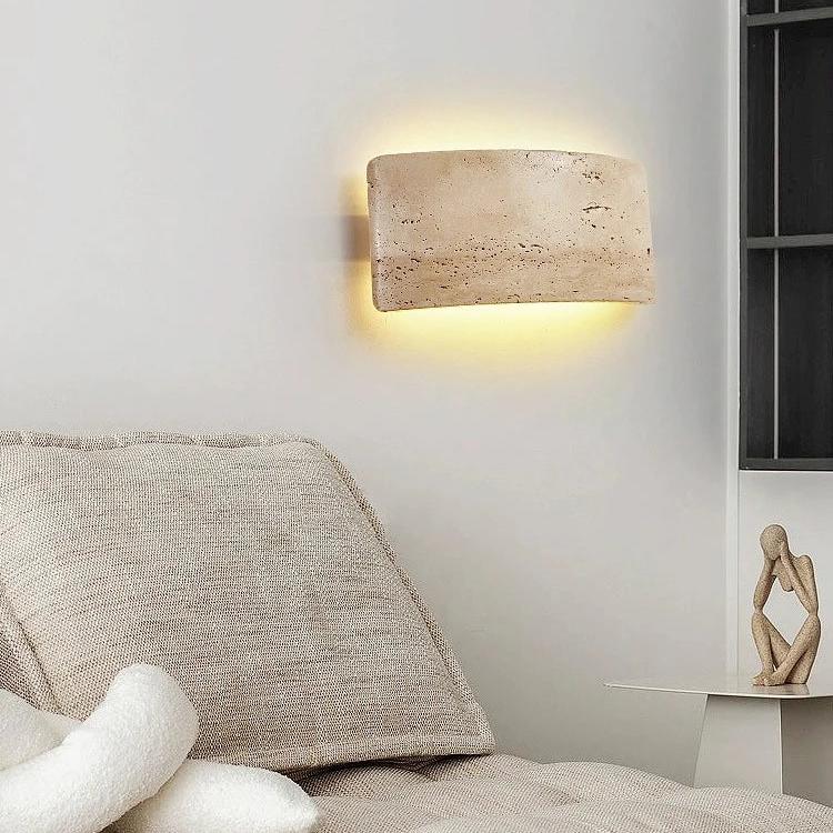 Lampada da parete esterna in pietra travertino moderna IP65 impermeabile