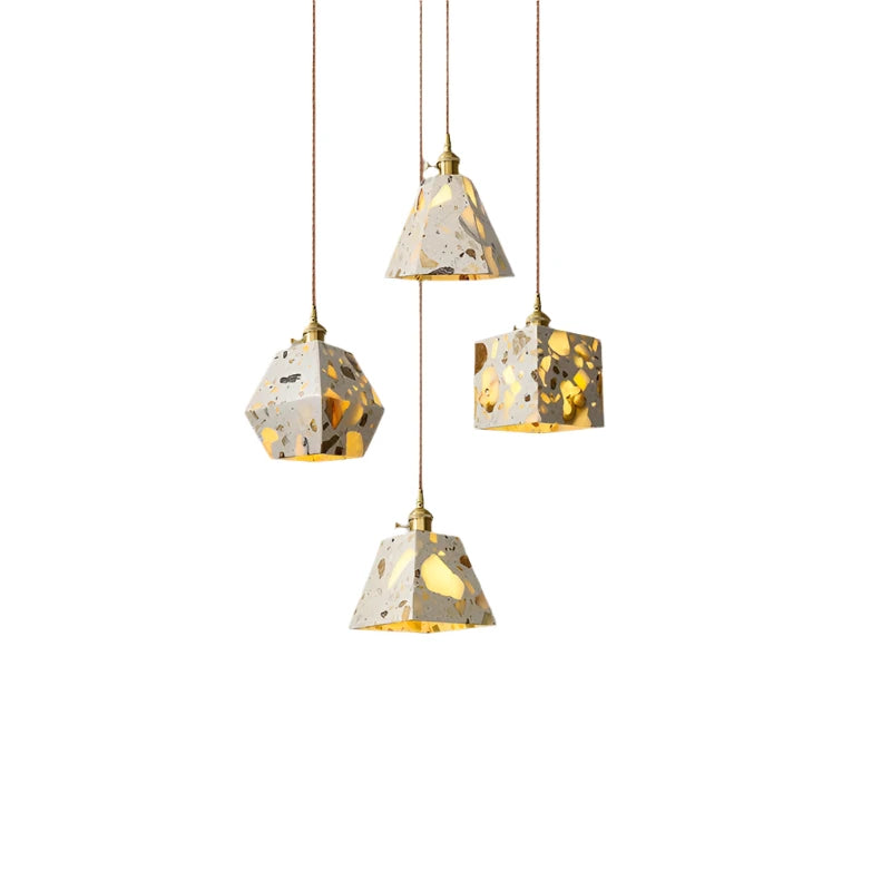 Lampe suspendue LED en marbre Terrazzo