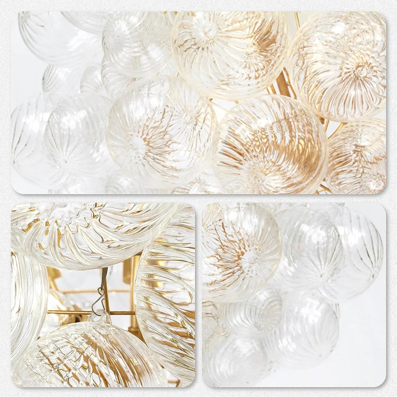 Cluster Ribbed Bubble Chandelier