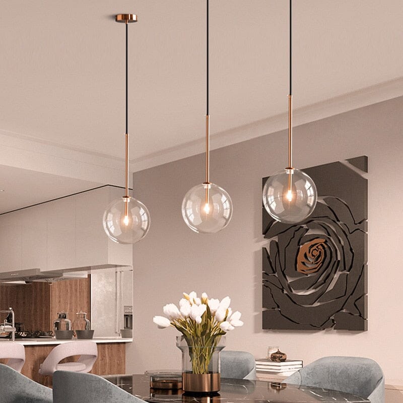 Scandinavian Glass Ball Pendant Lamp