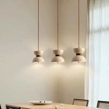 Elegant Travertine Stone Duo Light