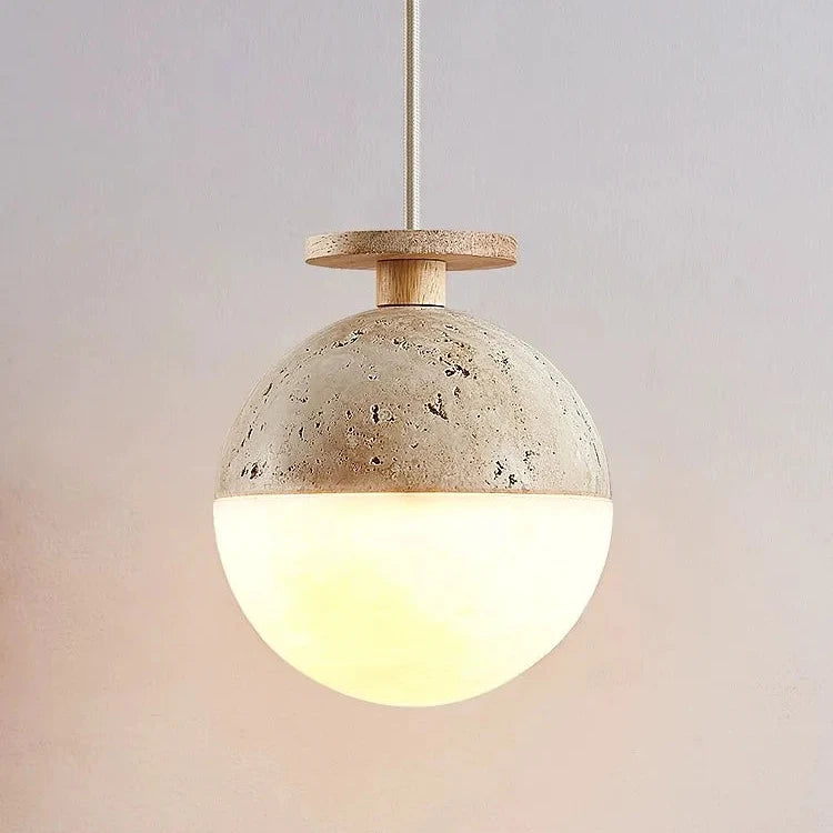 Travertine Hanging Ball Pendant Lamp