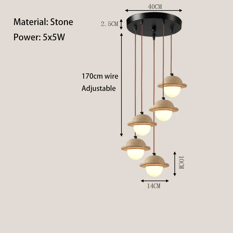 Travertine Spiral Pendant Lamp