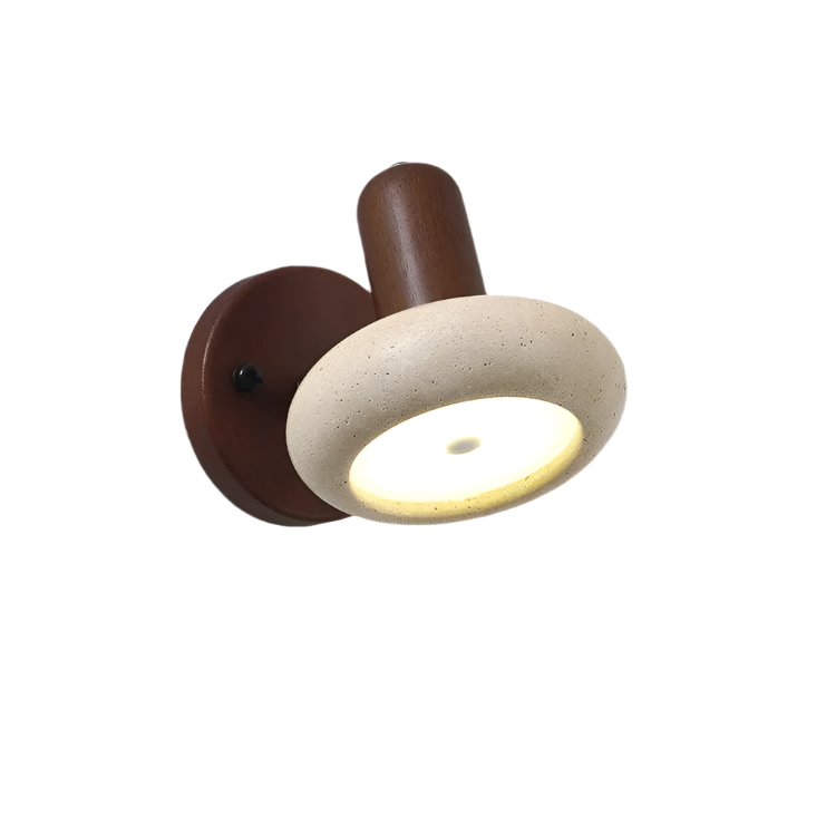 Travertine Rotatable Round Stone LED Wall Light