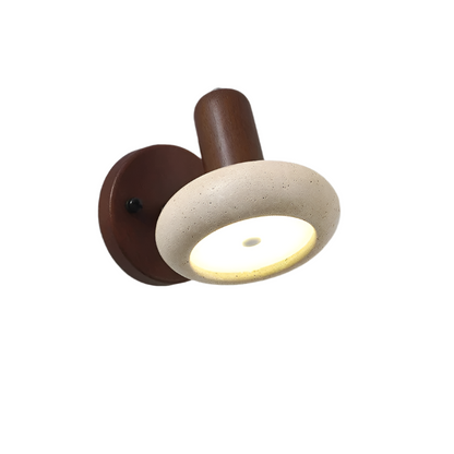 Lampe de chevet LED ronde rotative en travertin