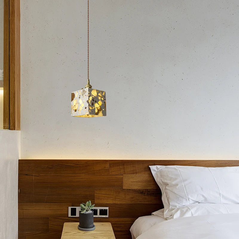 Lampe suspendue LED en marbre Terrazzo