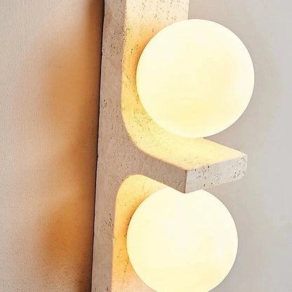 Long Strip Stone Travertine Wall Lamp