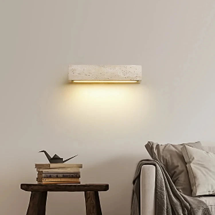 Lampada da parete LED impermeabile da esterno in travertino