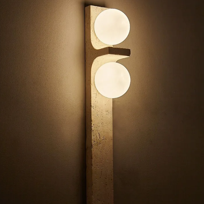 Long Strip Stone Travertine Wall Lamp