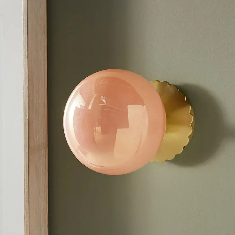 Lámpara de pared Nordic Pink Pearl Ball