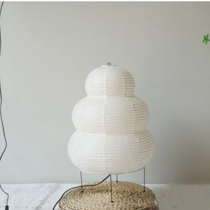 Japanese Wabi-Sabi White Rice Paper Table Lamp