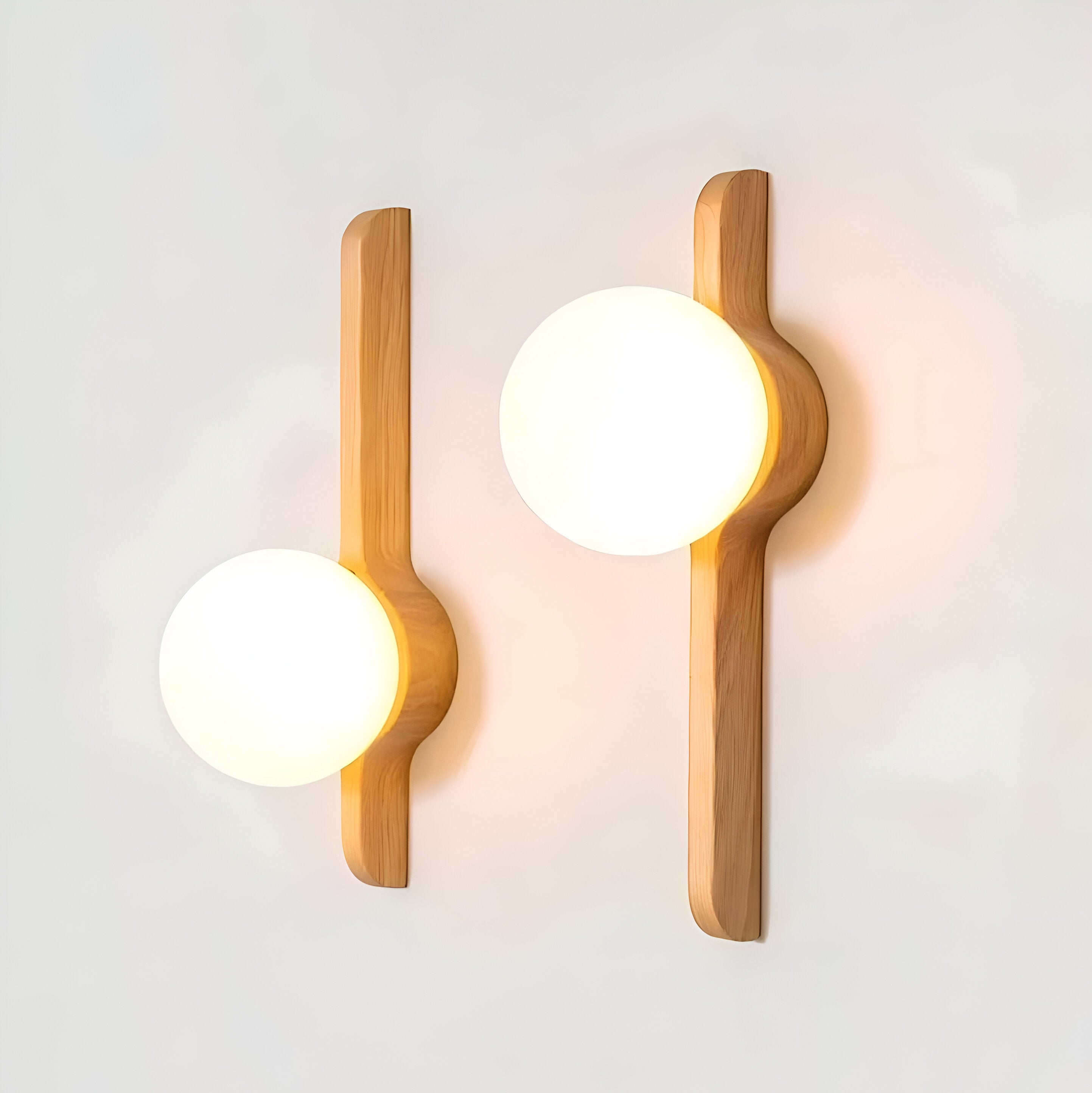 Thais Wood Nordic Glass Wall Light