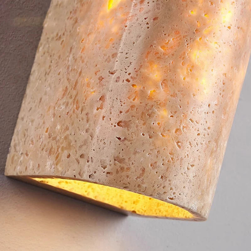 Elegant Yellow Travertine Garden Outdoor Wall Lamp