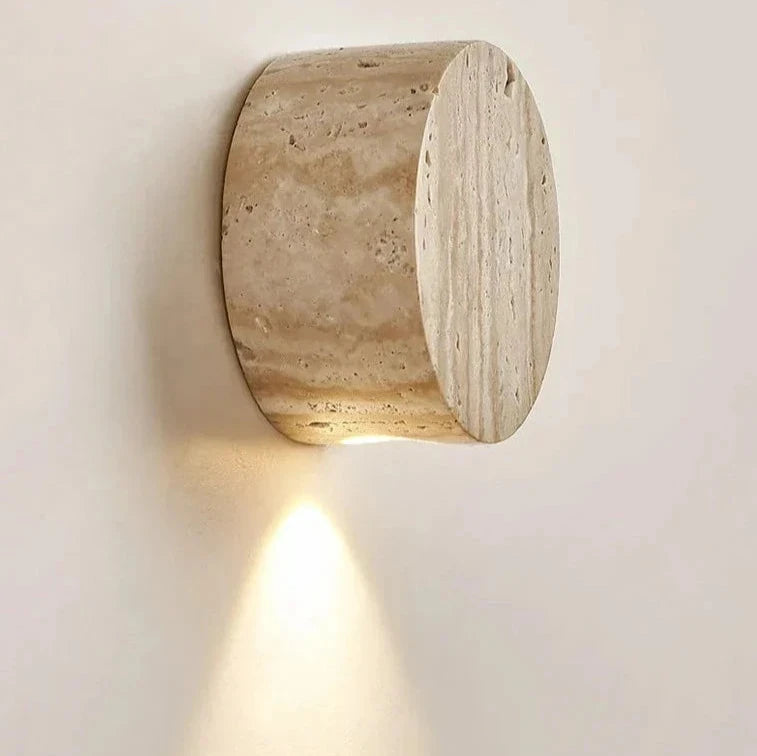 Elegant Beige Travertine Down Wall Lamp Fixture