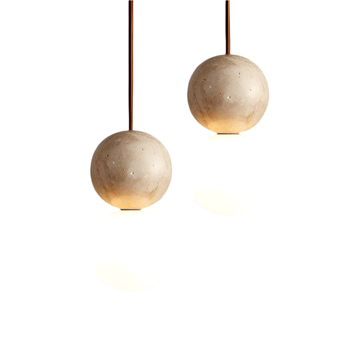 Lámpara colgante LED estilo crema de piedra