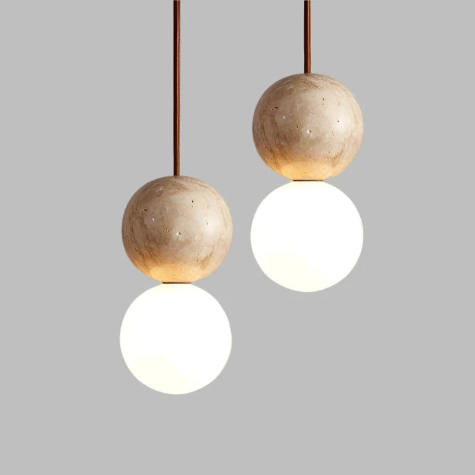 Stone Cream Style LED Pendant Light