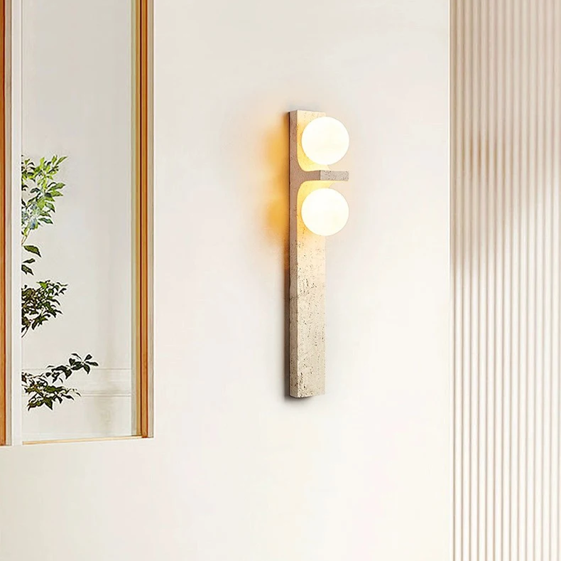 Long Strip Stone Travertine Wall Lamp